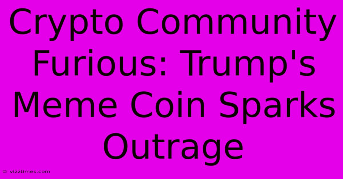 Crypto Community Furious: Trump's Meme Coin Sparks Outrage