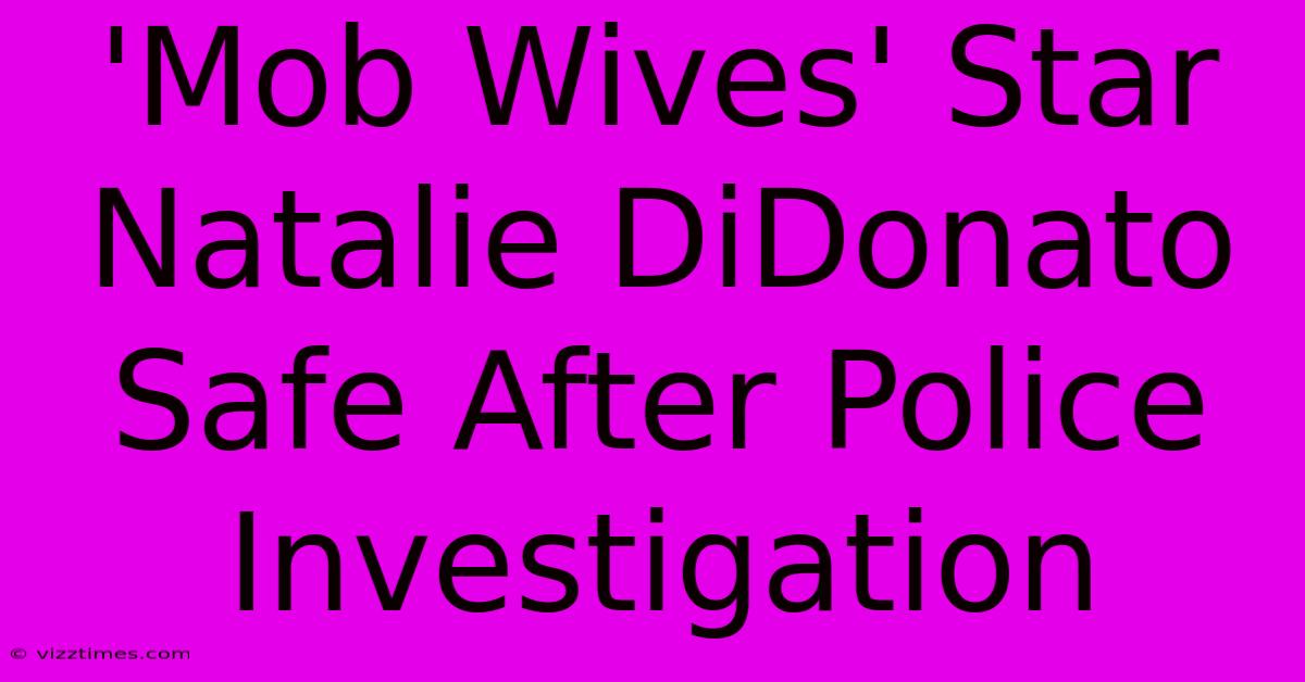 'Mob Wives' Star Natalie DiDonato Safe After Police Investigation