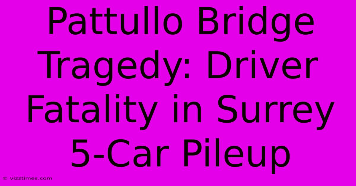 Pattullo Bridge Tragedy: Driver Fatality In Surrey 5-Car Pileup