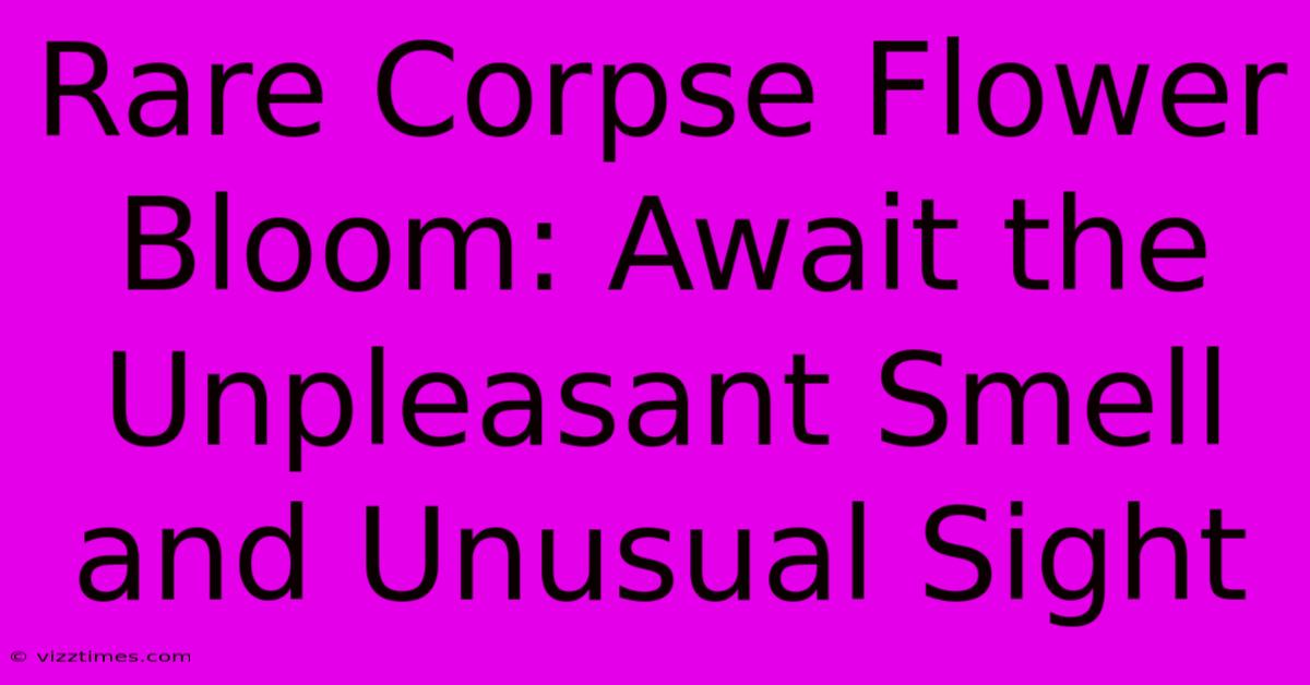 Rare Corpse Flower Bloom: Await The Unpleasant Smell And Unusual Sight