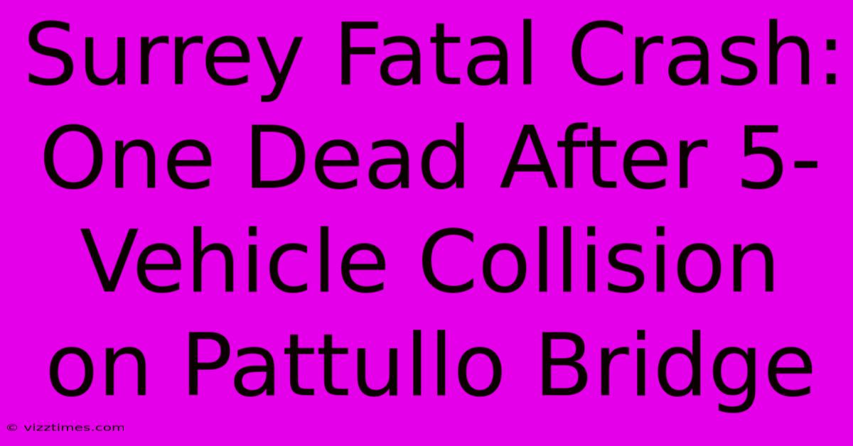 Surrey Fatal Crash: One Dead After 5-Vehicle Collision On Pattullo Bridge